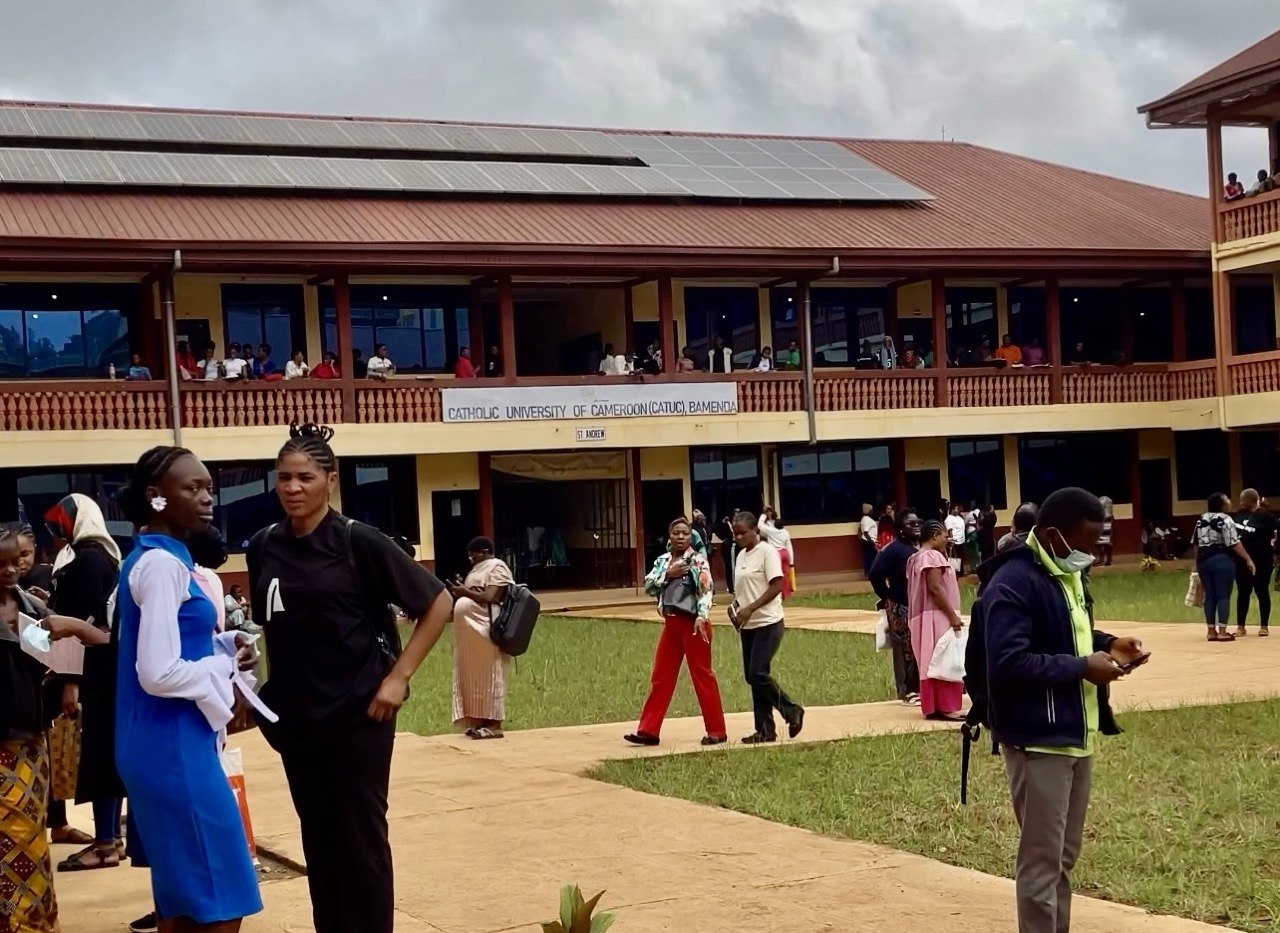 Students walking on CATUC campus